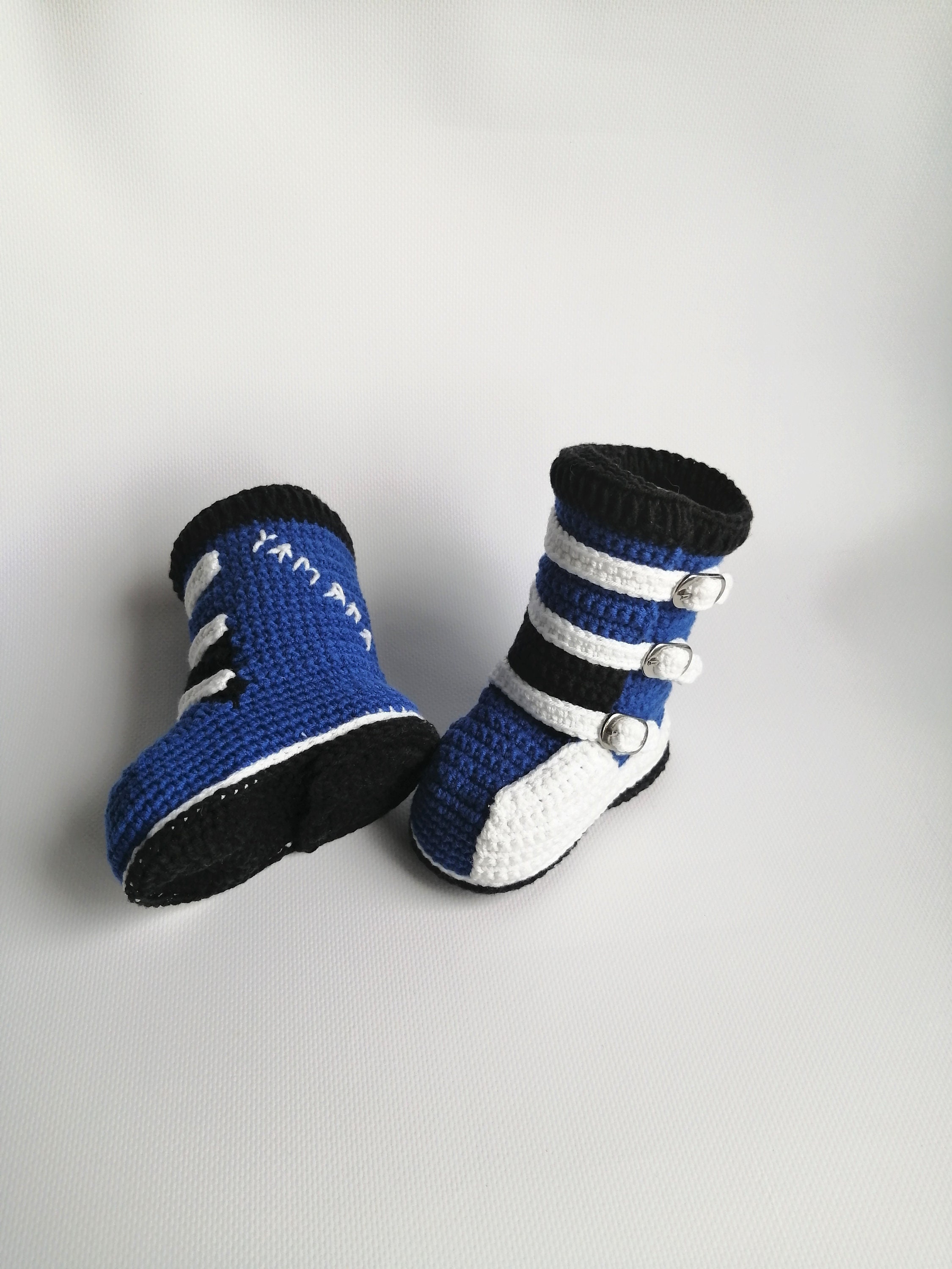 Baby Motocross Boots. Crochet Cotton Boots for Motorbike. High