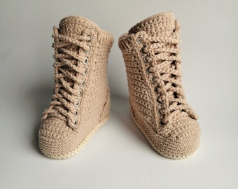 Ultra light combat boots. Military boots for baby. Crochet army boots. Outdoor high-top hiking boots for newborn..