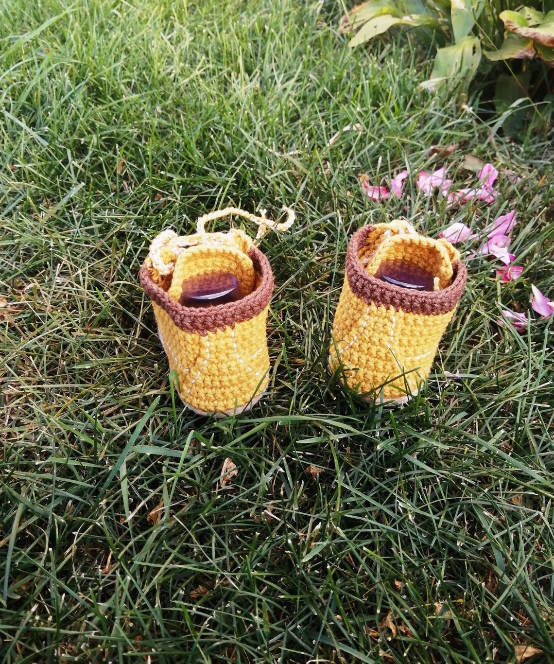 Baby Work Boots. Crochetted Baby Cotton Booties. Yellow Shoes Etsy