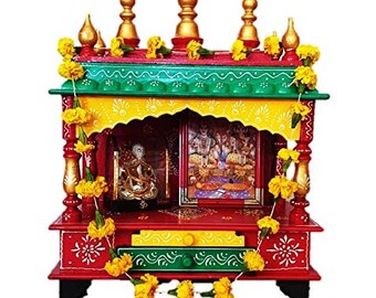 Wooden Temple For Home Copper And Golden Etsy