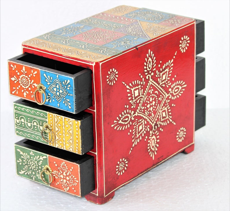 Wood Love Birds Hand Painted Tabletop Storage Chest Etsy