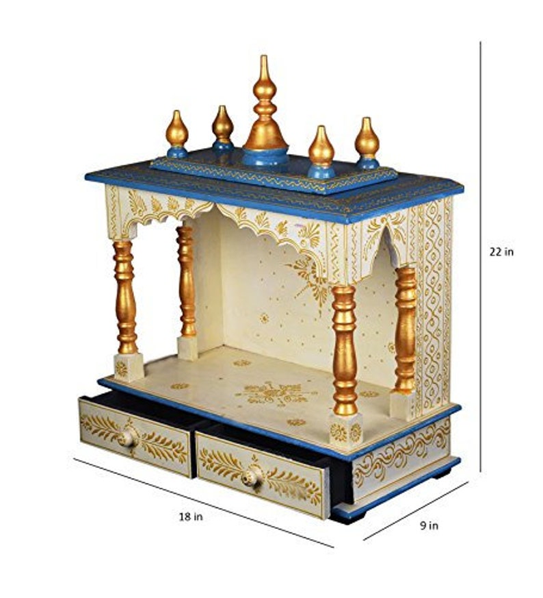 Wooden Home Temple Rajasthani Hand Painting Work Multicolour Etsy