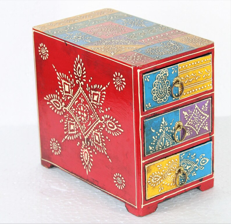 Wood Love Birds Hand Painted Tabletop Storage Chest Etsy