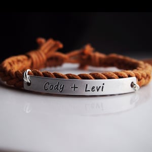 Gift for Couple bracelet, Couples Gifts, Custom name bracelet set, Braided Rope, His hers, Customized Bracelet, boyfriend girlfriend jewelry
