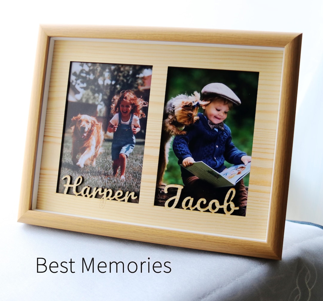 Name Frame Icon Custom Two Names Photo Frames, Custom Engraved Name Frame, Photo Frame ...