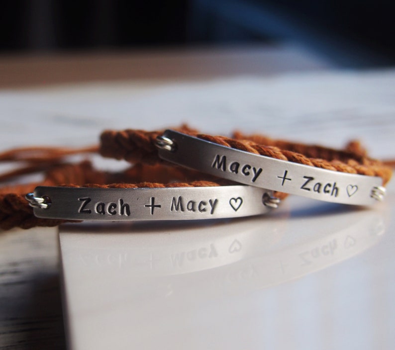 Personalized Couples Name Bracelets Boyfriend Girlfriend Etsy