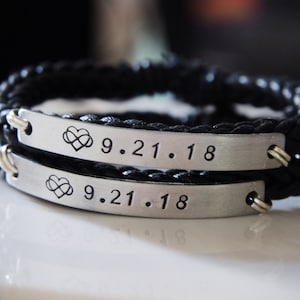 Conjunto de pulseras para parejas personalizadas, pulsera para parejas, regalos para parejas, pulsera de amor infinito para parejas, regalo de aniversario para parejas