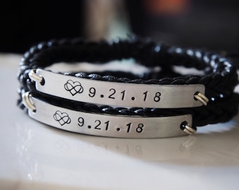 パーソナライズされたカップルブレスレットセット、カップルブレスレット、カップルギフト、カップルのための無限の愛のブレスレット、カップルへの記念日のギフト