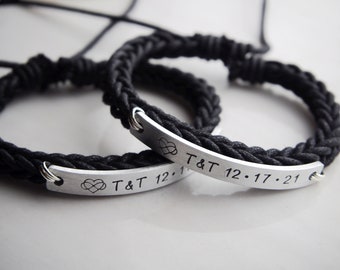 Infinity Love/ Couple Bracelets set, Couple Anniversary Bracelet, one year Anniversary bracelet, Couple bracelet, Personalized bracelets