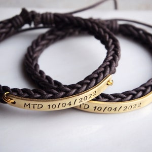 Couples Bracelets set, Initial Couples Bracelets, date Bracelet, Anniversary date bracelet, Custom Couple bracelet, Personalized bracelets