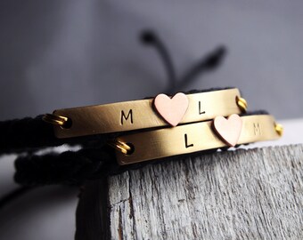 Soldering LOVE/ Couples Bracelets, Initial Couple Bracelets, Couples Name Gifts, his hers, Couple Gift, customized bracelet, Couples jewelry