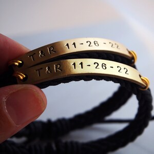 Pulsera con nombre de pareja, regalo personalizado de aniversario de fecha de boda, pulsera para parejas, hombres mujeres, oro, regalo para pareja, pulseras personalizadas