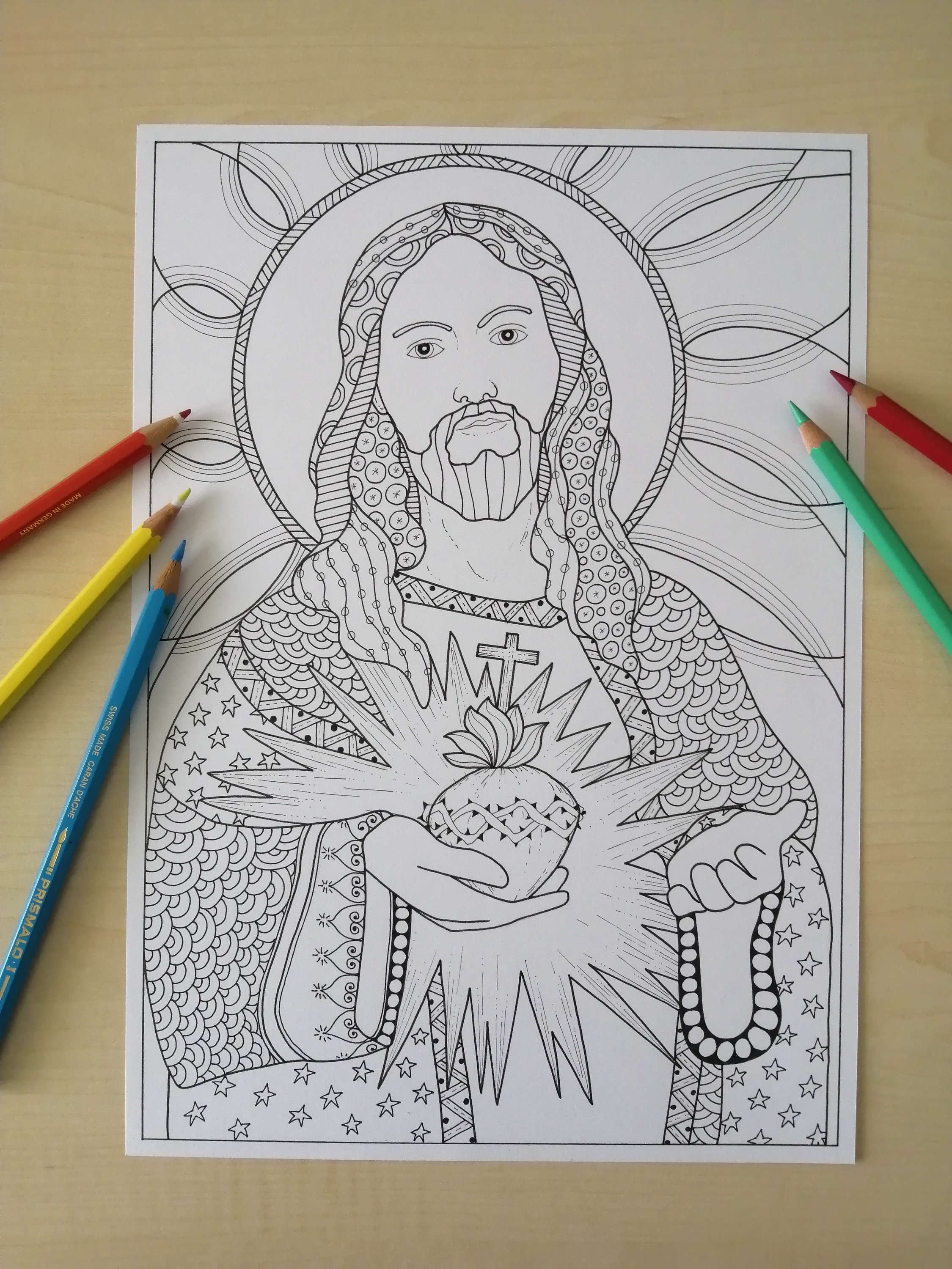 Jesus Coloring Pages For Adults - Il Fullxfull.2397910757 Byk1 