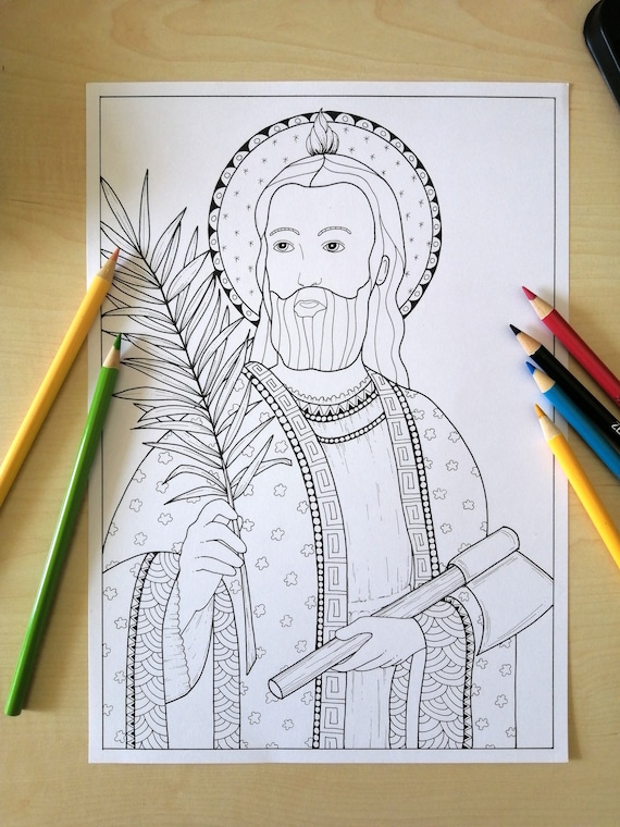 San Judas Tadeo Dibujo para colorear para adultos JPG - Etsy México