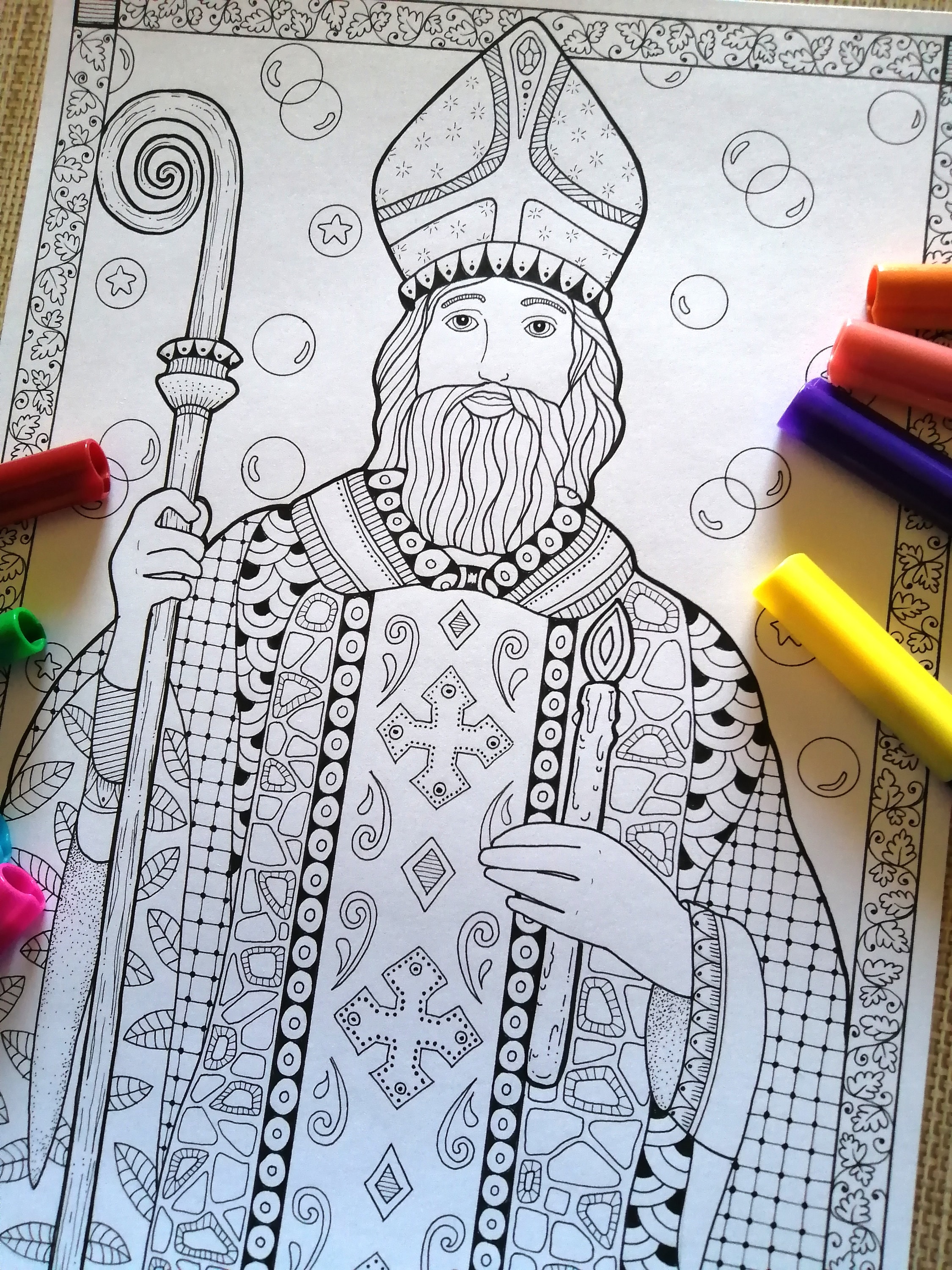 St Blaise. Printable Coloring Page for Adults. PDF Files. Etsy Australia