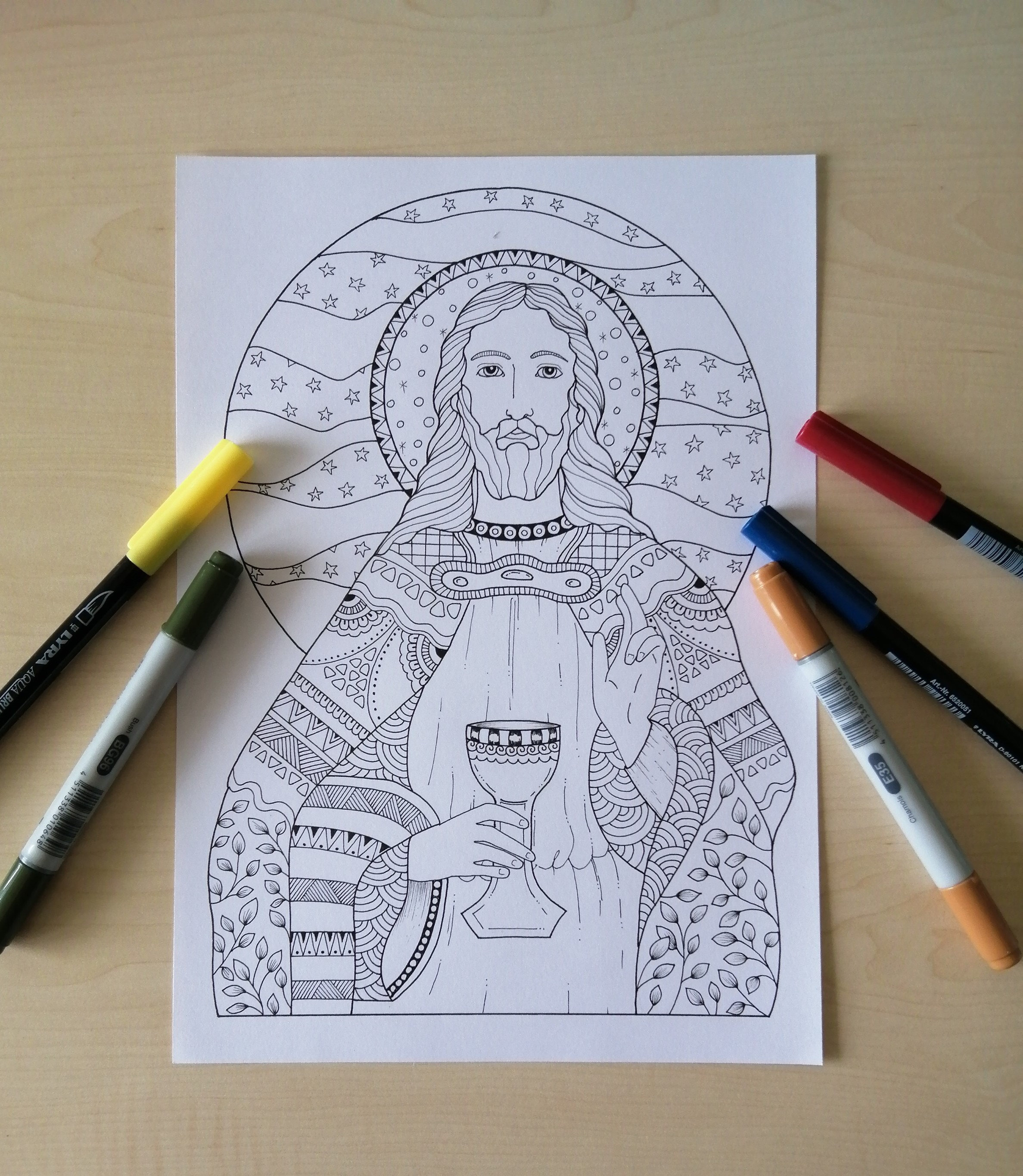 Our Lord High Priest Coloring Pages, Christian Art Coloring Page by ...