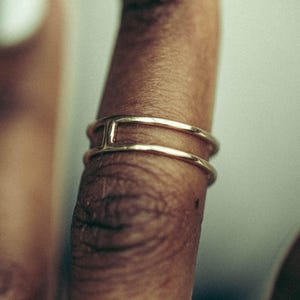 14k solid yellow gold 5.25mm double ring