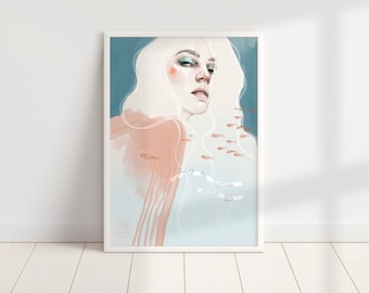 Fine Art Print A3 „i told the ocean about you" wall art, Liebeserklärung