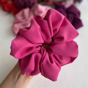 XXL Pink Magenta Scrunchie, Big Extralarge Giant XXL Scrunchie, Hair Ties Top Knots Hair Rubber Woman Gift Summer Colors zdjęcie 2