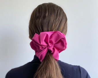 XXL roze magenta scrunchie, grote extra grote gigantische XXL scrunchie, haarbanden topknopen haarrubber vrouw cadeau zomerkleuren