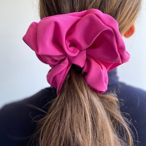 XXL Pink Magenta Scrunchie, Big Extralarge Giant XXL Scrunchie, Hair Ties Top Knots Hair Rubber Woman Gift Summer Colors zdjęcie 3