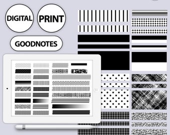 Gray Digital Washi Tape Etsy