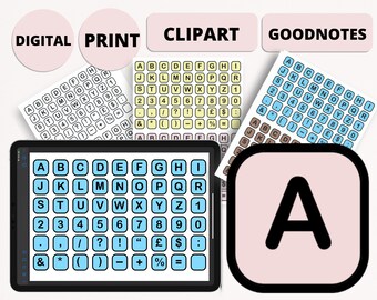 keyboard letters etsy