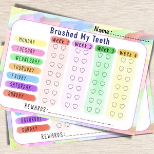 Brush My Teeth Printable, Brush Your Teeth Printable Chart, Kids Teeth ...