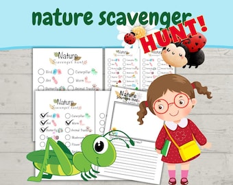 Nature Scavenger Hunt Printable, Kids Outdoor Activity (A4 PDF)