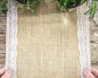 Tischläufer Jute mit Spitze 4,60Euro/m 2,75mx0,28m