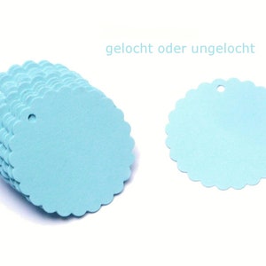 5cm Geschenkanhänger Pastellfarben Mix oder Farbwahl hellblau (eisblau)