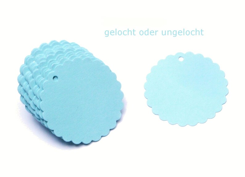 5cm Geschenkanhänger Pastellfarben Mix oder Farbwahl hellblau (eisblau)