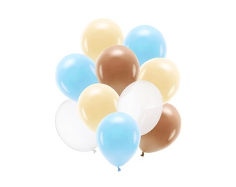 Ballons Mix blau-beige-braun 10er Set