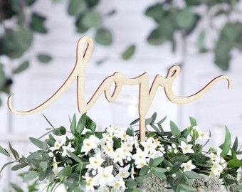 Topper Holz Hochzeit "Love"