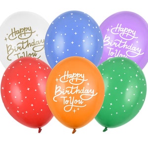 Girlande Happy Birthday Ballons 6er Set bunt