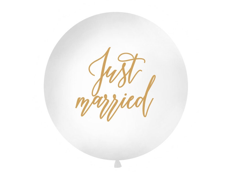 Just Married Girlande weiß gold – Princess Balloon