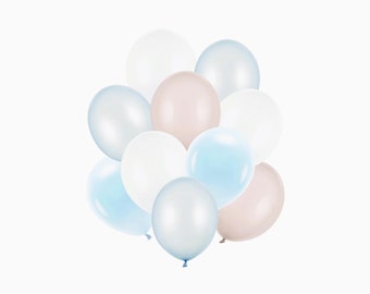 Ballons Mix blau-beige 10er Set