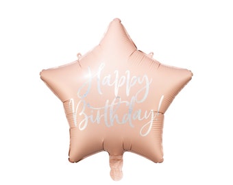 Folienballon Happy Birthday 40cm puderrosa