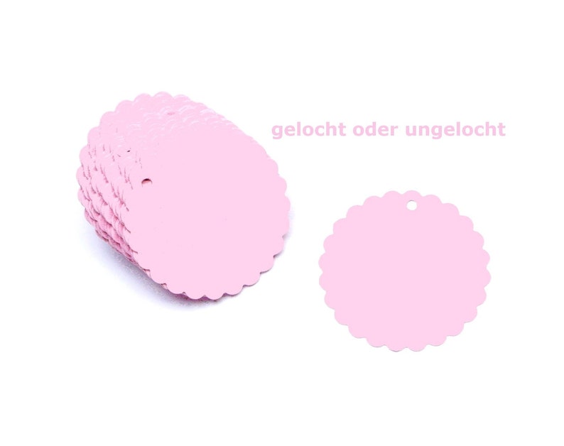 5cm Geschenkanhänger Pastellfarben Mix oder Farbwahl Rosa