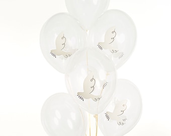 Luftballons Hochzeit Tauben 6er Set