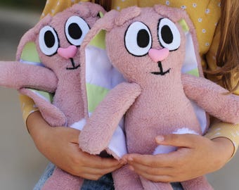 Floppy Bunny, zachte knuffel konijn, knuffel konijn, knuffel konijn, knuffel Floppy Bunny, handgemaakte knuffel, konijn met flaporen, konijn met flaporen