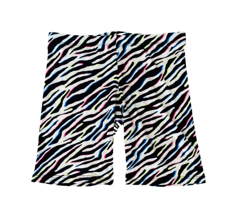 Cheryl Creations Women/'s Cotton Colorful Zebra Print Bike Shorts Comfortable Active Running Bike Athletic Workout Shorts Made in USA