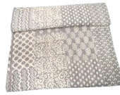Set Of 2 Beautiful decorative Indian handmade Kantha quilt Kantha bedspread perfect bed matching quilt size 90x108 Inches block print kantha