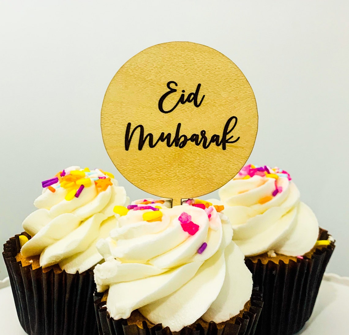 Eid Mubarak Cupcake Toppers Eid Cupcake Toppers Glitter Eid Etsy