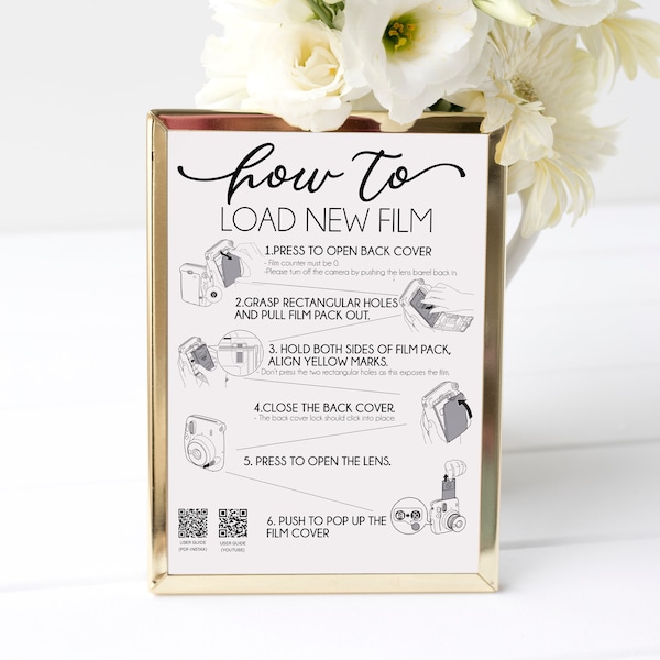 Instax Mini 9 Instruction Wedding Etsy