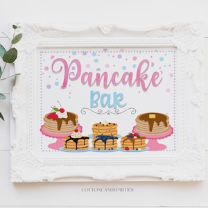 pancake bar Sign,party sign,Digital File,Printable,Pajama Party,Sleepover Party,Pancakes and Pajamas Party, party favor sign,buffet sign