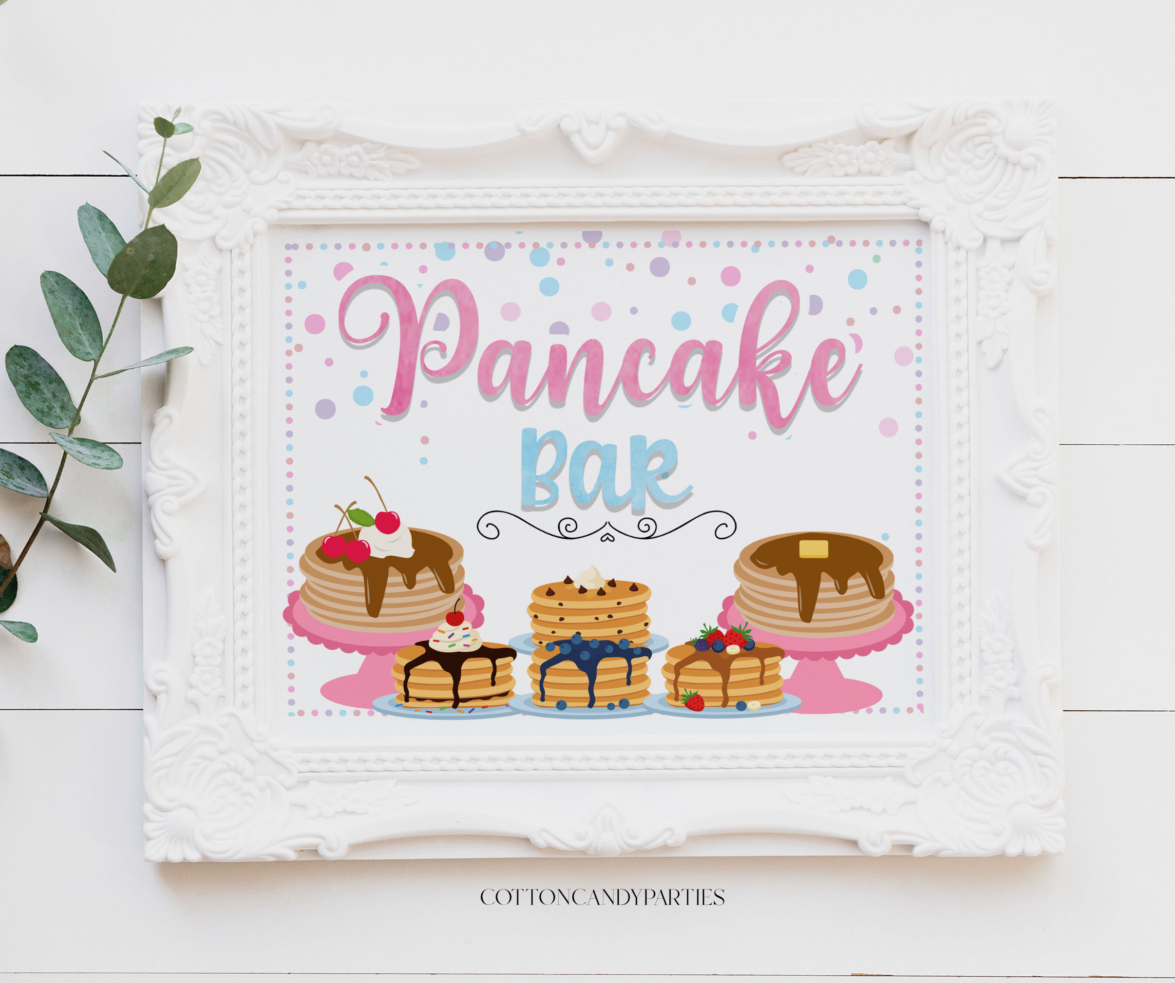 pancake bar Sign,party sign,Digital File,Printable,Pajama Party,Sleepover Party,Pancakes and Pajamas Party, party favor sign,buffet sign