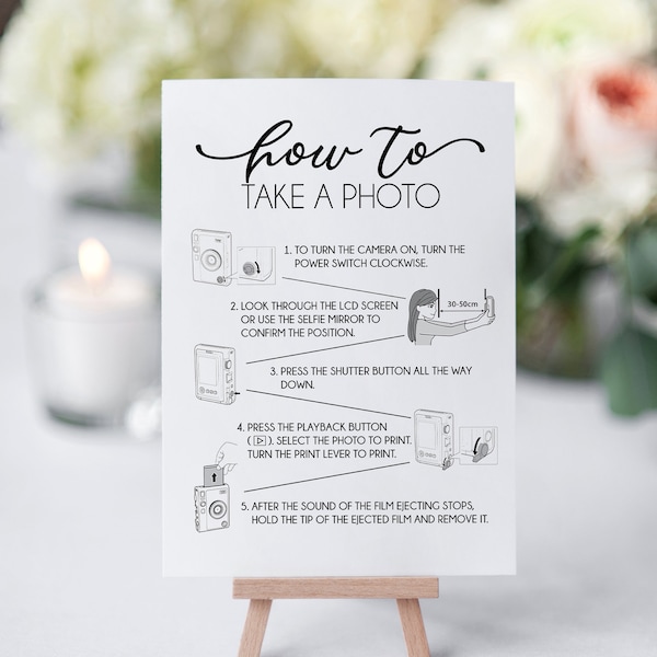 Instax Mini Evo Photo Guestbook,8.5x11 5x7 8x10 Printable,Polaroid Instructions,Wedding Polaroid Sign,How To Take Photos,INSTANT DOWNLOAD