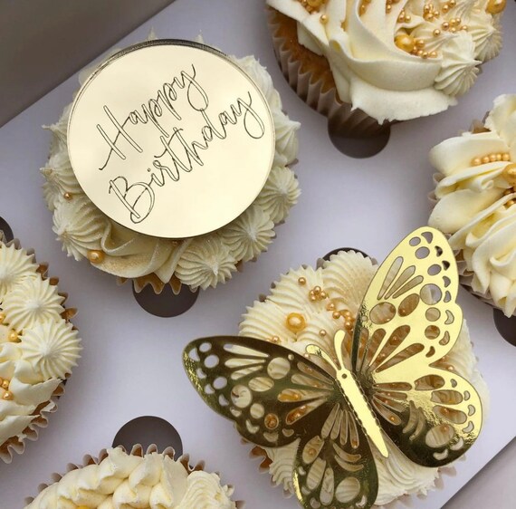 Acrylic Cake Disc Cupcake Toppers miniAcrylic Cake Toppers happy ...