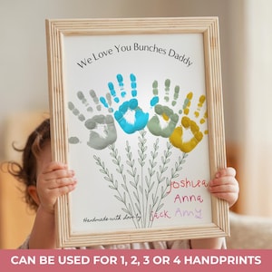 Father’s Day Handprint Craft for Dad, I Love You Bunches Printable, Kids DIY Gift from Baby Toddler Child, Instant Digital Download